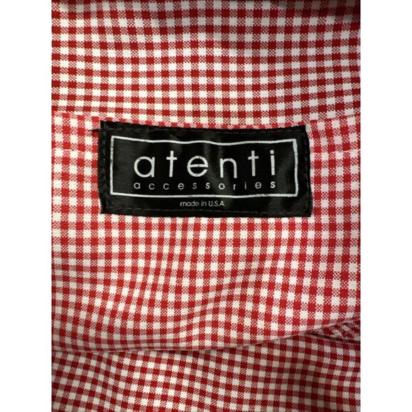 Atenti Brown Faux Fur Shag Weekender Overnight Travel Bag Red Trim Vintage - Picture 12 of 13